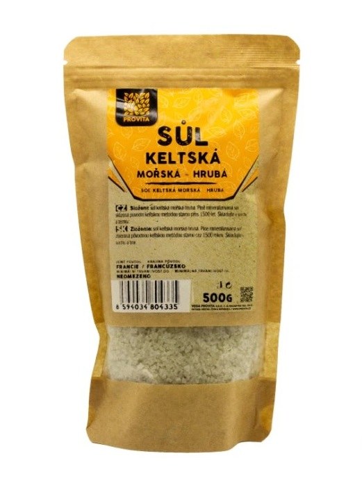 Sůl keltská mořská hrubá 500 g PROVITA - Koření, dochucovadla, sladidla