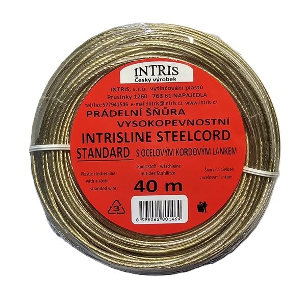 Šňůra prádelní s ocelovým lankem 40 m - Zavírače, zvedací a vázací technika Lana, popruhy, šňůry, motouzy