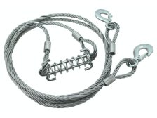 Lano ocelové vyprošťovací s karabinami odpružené 7000 kg