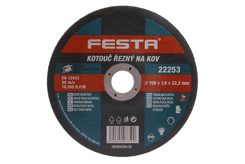 Kotouč řezný na kov 150 x 1,6 x 22,2 mm FESTA (balení 30 ks) NEROZBALUJE SE Kotouč řezný na kov 150 x 1,6 x 22,2 mm FESTA (balení 30 ks) NEROZBALUJE SE - Brusivo, vrtáky, závitořezy, kartáče Brusné a řezací materiály Kotouče řezací