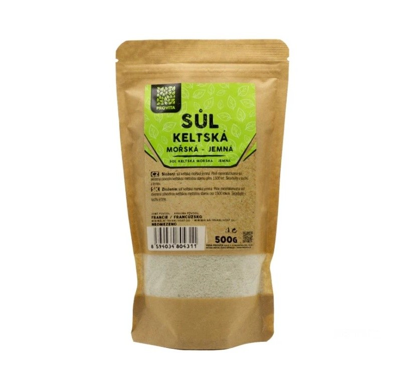 Sůl keltská mořská jemná 500 g PROVITA - Koření, dochucovadla, sladidla