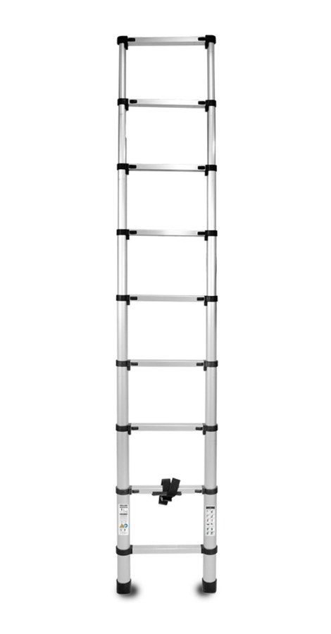 Žebřík teleskopický, 2,6 m, 1 x 9, max. 125 kg, Strend Pro - Žebříky, manipul.technika, kolečka Žebříky Žebříky hliníkové