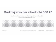 Dárkový voucher v hodnotě 500 Kč do Restaurace s bowlingem Benedikt Most