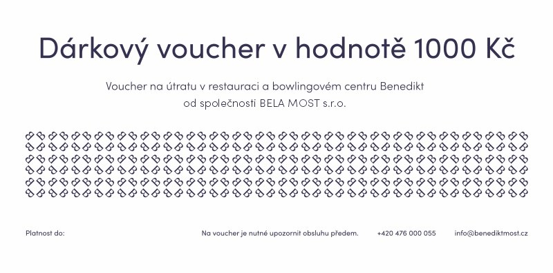 Dárkový voucher v hodnotě 1000 Kč do Restaurace s bowlingem Benedikt Most - Železářství