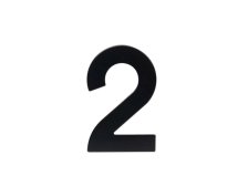 Číslice domovní "2" RN.95L.2.CE ploché 2D výška 95 mm černá