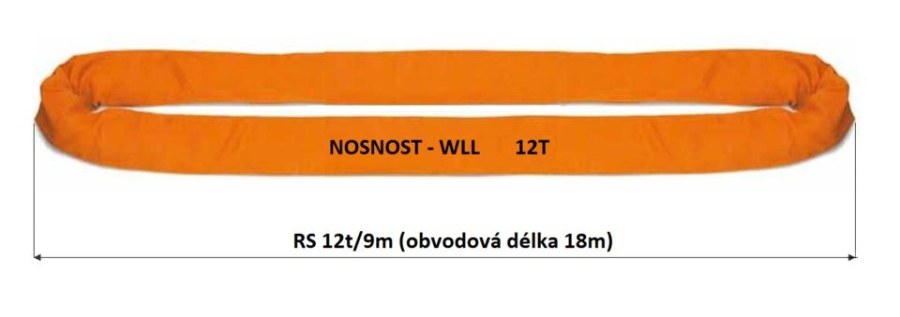 Pás textilní nekonečný RS nosnost 12 t délka obvodu 16 m (délka užitná 8 m) - Zavírače, zvedací a vázací technika Vázací technika Smyčky zvedací