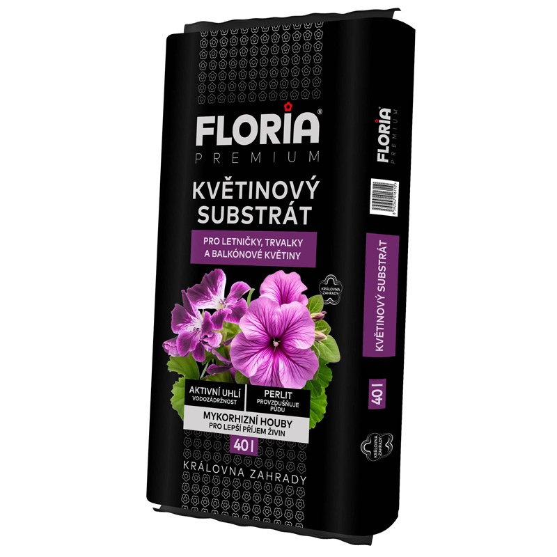 Substrát květinový FLORIA PREMIUM 40 l - Vybavení pro dům a domácnost Zemina, substráty, rašelina, kůra