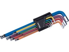 Klíče-L IMBUS prodloužené barevné s kuličkou 1,5-10 mm, S2, sada 9 ks