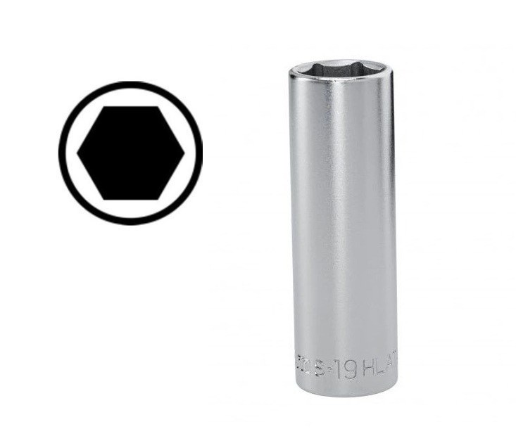 Hlavice prodloužená metrická 19 mm 1/2" 6hranná FACOM