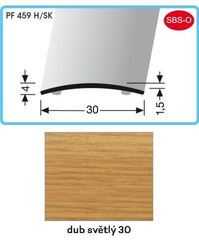 Profil přechodový samolepící 900 x 30 x 4 x 1,5 mm dub světlý, PF 459 H/SK - Vybavení pro dům a domácnost Prahy, profily, madla, zábradlí a přísl. Profily