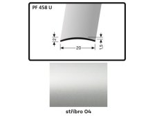 Profil přechodový nevrtaný 2700 x 20 x 2 x 1,5 mm stříbro, PF 458 U
