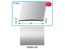 Profil přechodový 2700 x 80 x 5 x 3 mm stříbro, PF 465 U