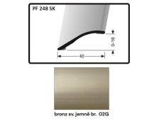 Profil srovnávací samolepicí 2700 x 40 x 1,5 mm bronz světlý jemně broušený, PF 248 SK