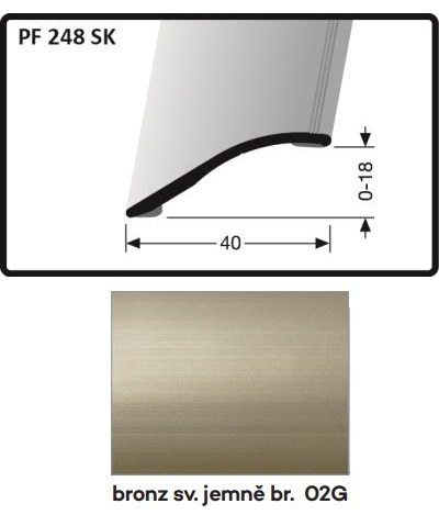 Profil srovnávací samolepicí 2700 x 40 x 1,5 mm bronz světlý jemně broušený, PF 248 SK - Vybavení pro dům a domácnost Prahy, profily, madla, zábradlí a přísl. Profily