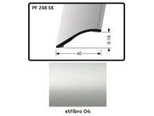 Profil srovnávací samolepicí 2700 x 40 x 1,5 mm stříbro, PF 248 SK