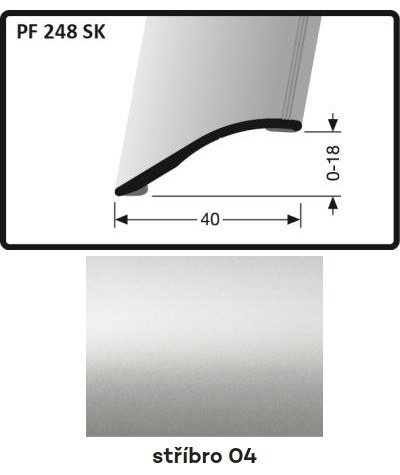 Profil srovnávací samolepicí 2700 x 40 x 1,5 mm stříbro, PF 248 SK - Vybavení pro dům a domácnost Prahy, profily, madla, zábradlí a přísl. Profily