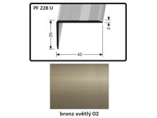 Profil schodový nevrtaný 3000 x 40 x 25 x 2 mm bronz světlý PF 228 U