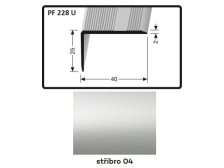 Profil schodový nevrtaný 3000 x 40 x 25 x 2 mm stříbro PF 228 U