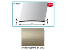 Profil přechodový 1000 x 80 x 5 x 3 mm bronz světlý jemně broušený, PF 465 U