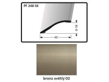 Profil srovnávací samolepicí 1000 x 40 x 1,5 mm bronz světlý jemně broušený, PF 248 SK