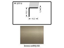 Profil schodový nevrtaný 2500x 16 x 16 x 1,2 mm bronz světlý jemně broušený, PF 277 U