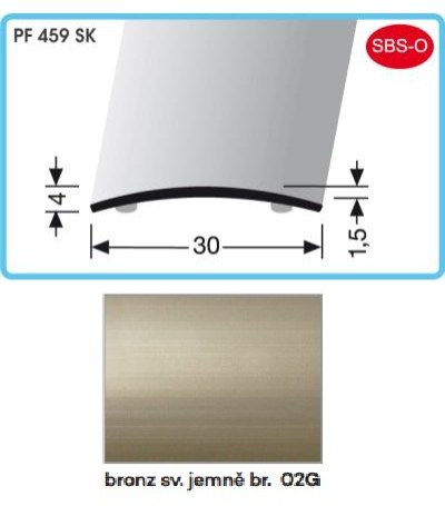 Profil přechodový samolepicí 900 x 30 x 4 x 1,5 mm bronz světlý jemně broušený, PF 459 SK - Vybavení pro dům a domácnost Prahy, profily, madla, zábradlí a přísl. Profily