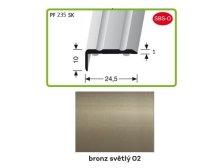 Profil schodový samolepicí 900 x 10 x 24,5 x 2 mm bronz světlý, PF 235 SK