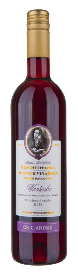 Mošt vinařský BIO Vavřinka - červený 0,75 l - 2025, 100% vinná šťáva Mošt vinařský BIO Vavřinka - červený 0,75 l - 2025, 100% vinná šťáva