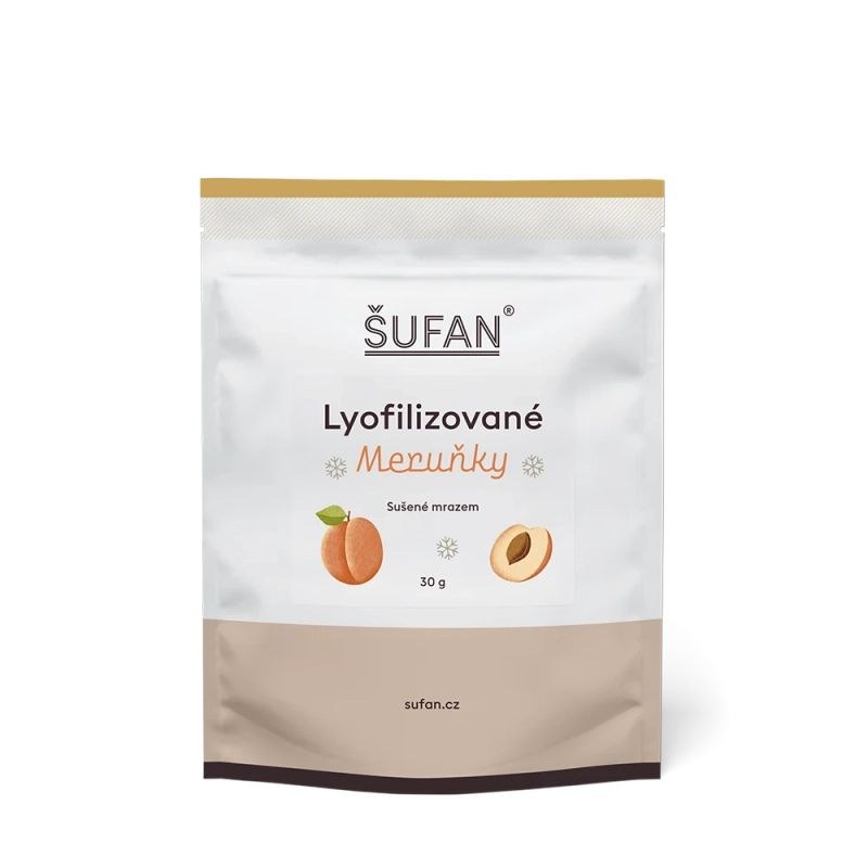 Meruňky lyofilizované 30 g ŠUFAN Meruňky lyofilizované 30 g ŠUFAN - Delikatesy Ořechy, sušené ovoce, müsli, kaše