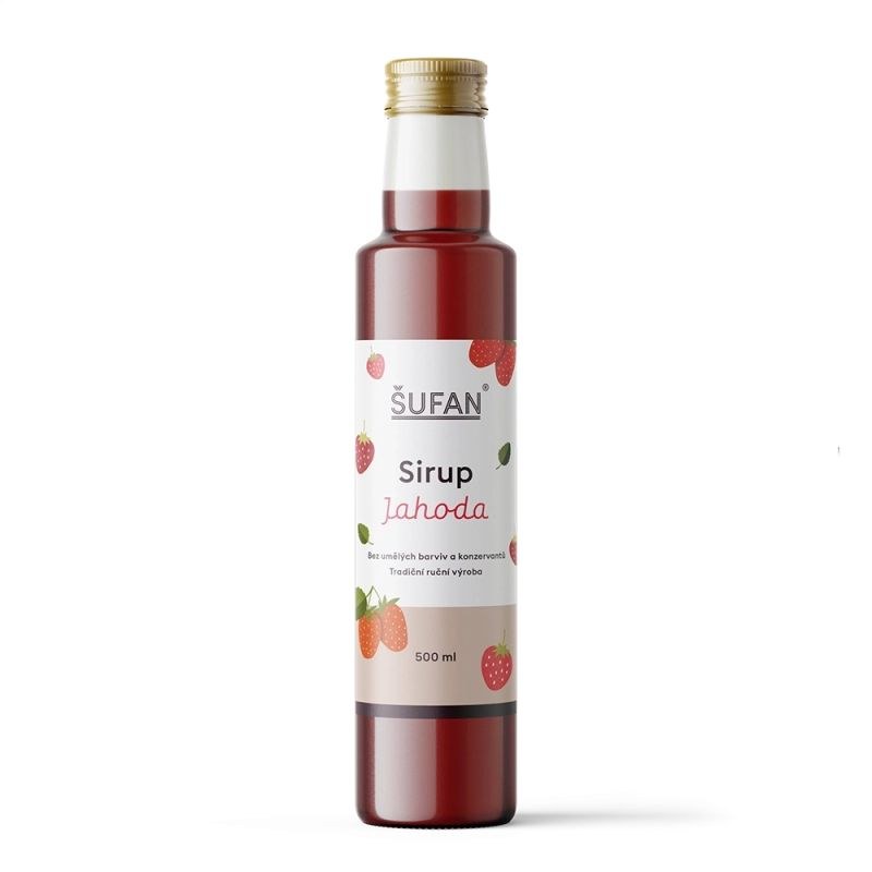 Sirup jahodový 500 ml ŠUFAN Sirup jahodový 500 ml ŠUFAN - Delikatesy Káva, čaj, nealkoholické nápoje