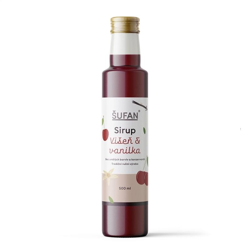 Sirup višeň s vanilkou 500 ml ŠUFAN - Delikatesy Káva, čaj, nealkoholické nápoje