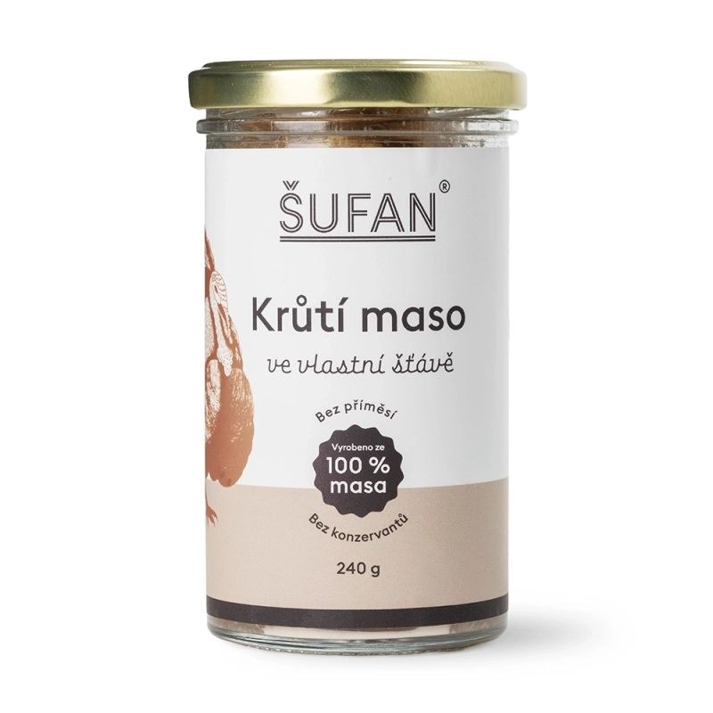 Maso krůtí ve vlastní šťávě 240 g ŠUFAN - Delikatesy Ostatní delikatesy