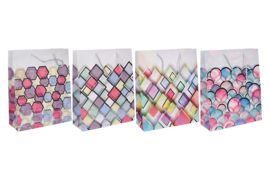 Taška papírová na dárky mix vzorů 18 x 23 x 10 cm - Vybavení pro dům a domácnost Doplňky a pomůcky kuchyňské, bytové