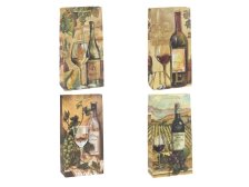 Taška papírová na 2 vína mix potisků 18 x 35 x 9 cm
