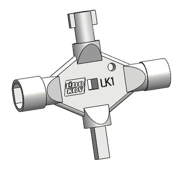 Klíč víceúčelový LK1-E (01.031.E) Klíč víceúčelový LK1-E (01.031.E) - Vložky,zámky,klíče,frézky Zámky rozvaděčové, přísl.