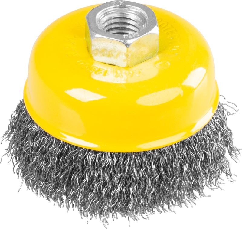Kartáč hrncový, vlnitý 75 mm, M14 x 2, drát 0.3 mm, CCB-501, Strend Pro - Brusivo, vrtáky, závitořezy, kartáče Kartáče drátěné