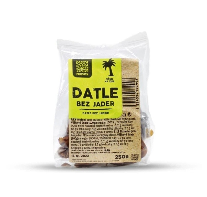 Datle sušené bez pecky 250 g IRÁN PROVITA - Delikatesy Ořechy, sušené ovoce, müsli, kaše