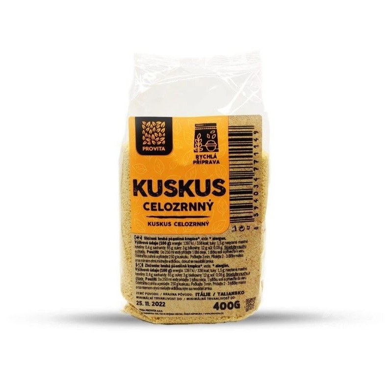 Kuskus celozrnný 400 g PROVITA - Trvanlivé potraviny
