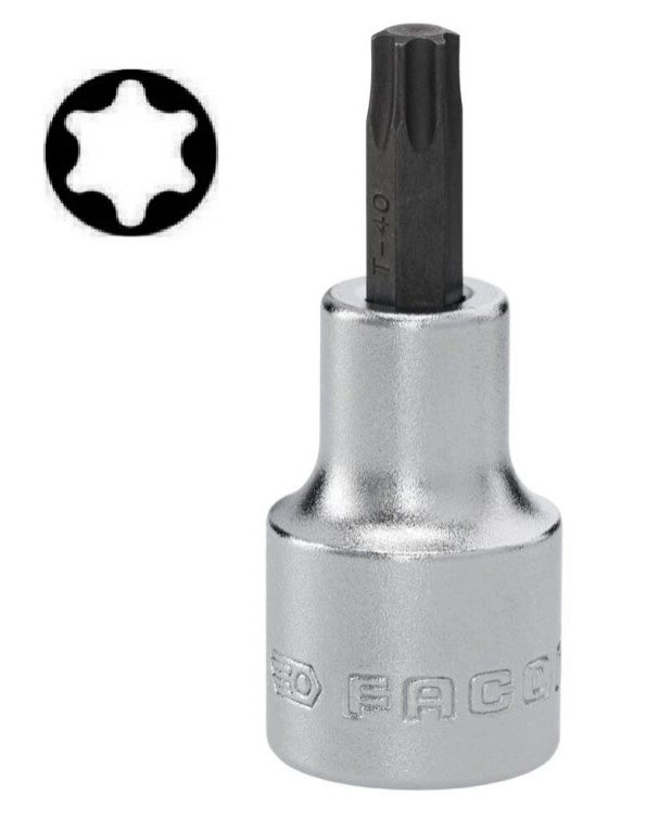 Hlavice zástrčná (torx) 1/2" TX T40 FACOM Hlavice zástrčná (torx) 1/2" TX T40 FACOM - Nářadí ruční a elektrické, měřidla Nářadí ruční Klíče, hlavice zástrčné