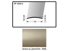 Profil přechodový nevrtaný 2700 x 20 x 2 x 1,5 mm bronz světlý jemně broušený, PF 458 U