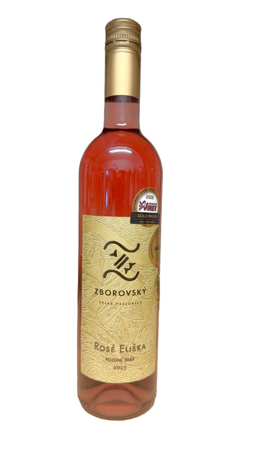 Víno Rosé Eliška PS 2025 0,75 l polosuché č.š. 4820, alk. 12% Víno Rosé Eliška PS 2025 0,75 l polosuché č.š. 4820, alk. 12%