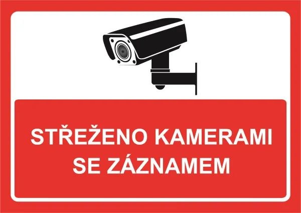 Tabulka bezpečnostní - Objekt monitorován kamerovým systémem se záznamem (zakázková A4-LCREKL30029)