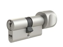 Vložka bezpečnostní s knoflíkem FAB 4.02/BDKvNs 55+45K 5 klíčů kovový knoflík velký nikl satén TB4