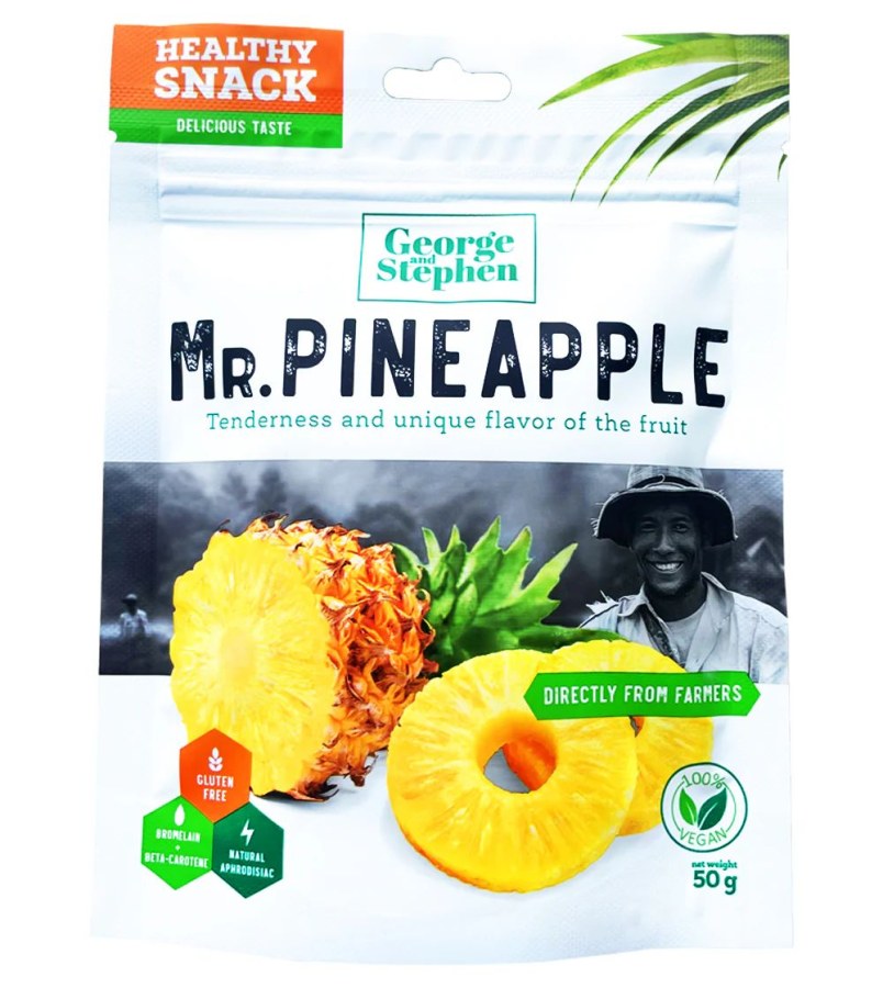 Ananas sušený plátky 50 g Mr.PINEAPPLE - Delikatesy Ořechy, sušené ovoce, müsli, kaše