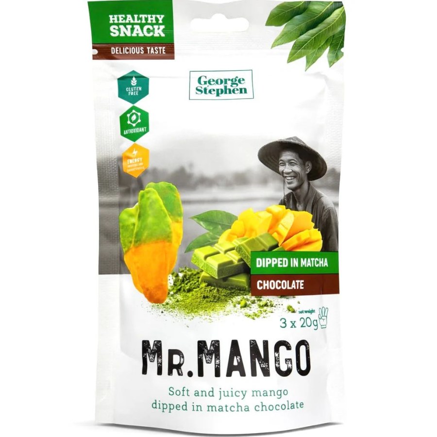 Mango sušené v matcha čokoládě 3 x 20 g Mr.MANGO - Delikatesy Ořechy, sušené ovoce, müsli, kaše