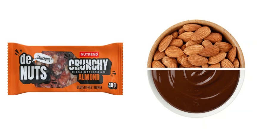 Tyčinka ořechová s čokoládou a mandlemi 40 g Tyčinka ořechová s čokoládou a mandlemi 40 g - Doplňky stravy, proteinové výrobky
