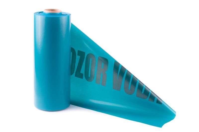 Páska výstražná POZOR VODA, šíře 30 cm, modrá 100 m-90 my