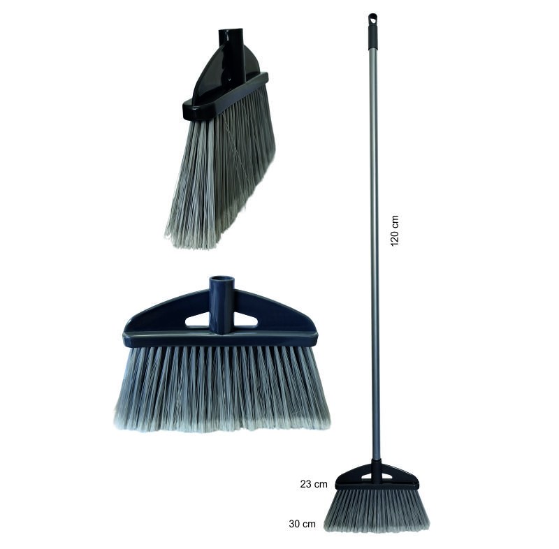 Smeták SLIM s tyčí 120 cm 23 x 3 cm šedý - Pomůcky ochranné a úklidové Pomůcky úklidové Smetáky, lopatky