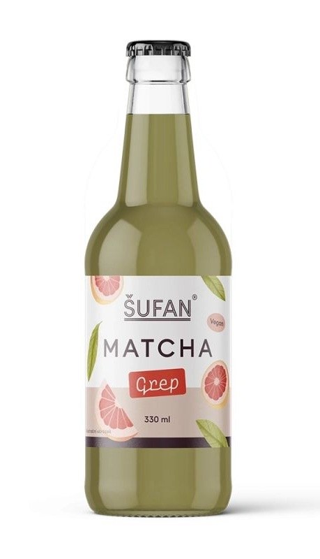 Limonáda matcha grep 330 ml ŠUFAN - Delikatesy Káva, čaj, nealkoholické nápoje