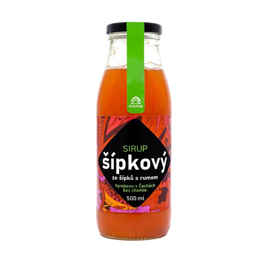 Sirup hustý šípkový s dužninou a hnědým rumem 500 ml - Delikatesy Marmelády, pomazánky, sirupy, ostatní